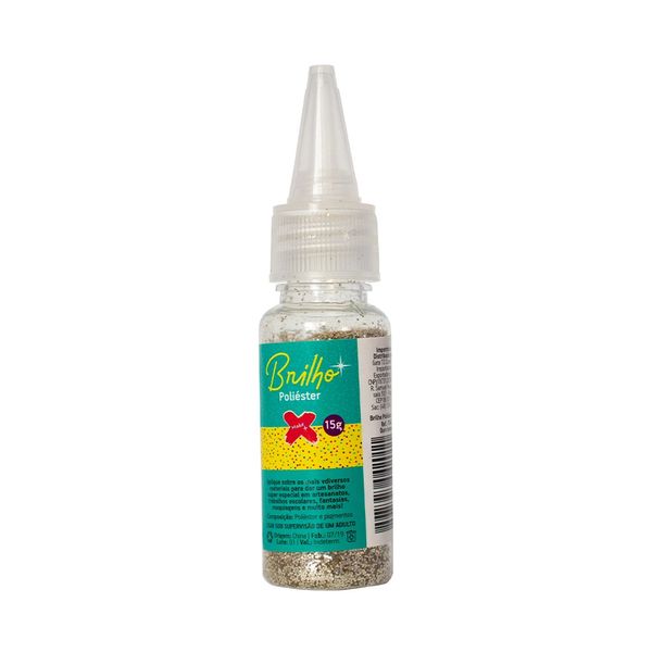 Glitter em Poliéster 15g Ouro Branco Glitter em Poliéster 15g Ouro Branco
