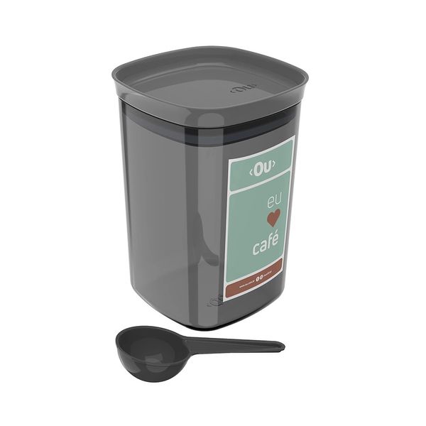 Pote para Café Martiplast My Coffee em Plástico Hermético Cinza 1L Pote para Café Martiplast My Coffee em Plástico Hermético Cinza 1L