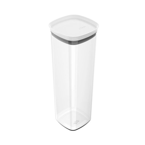 Pote Martiplast Block em Plástico Hermético Quadrado Branco 2L Pote Martiplast Block em Plástico Hermético Quadrado Branco 2L