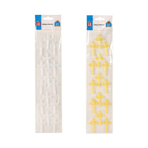 Adesivo Le Cruz 40mm com 15 Unidades Cores Diversas - Item Sortido