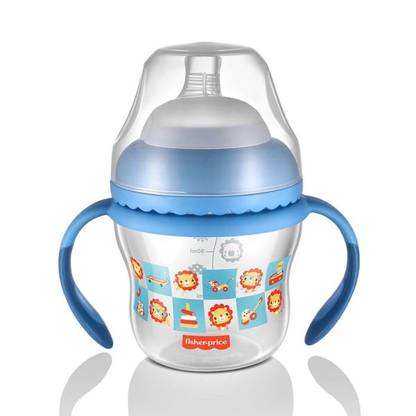 Copo para Treinamento Fisher Price First Moment com Bico Extra mais Alça Removível Azul 150ml