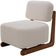 Poltrona Decorativa Orgânica Sala Living Pés Madeira Luiza L02 Bouclê Creme - Lyam Decor