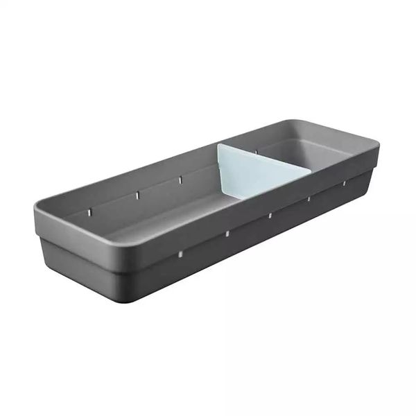 Organizador de Gavetas Martiplast Logic em Plástico Cinza com Divisórias 11,45x34x5,5cm Organizador de Gavetas Martiplast Logic em Plástico Cinza com Divisórias 11,45x34x5,5cm