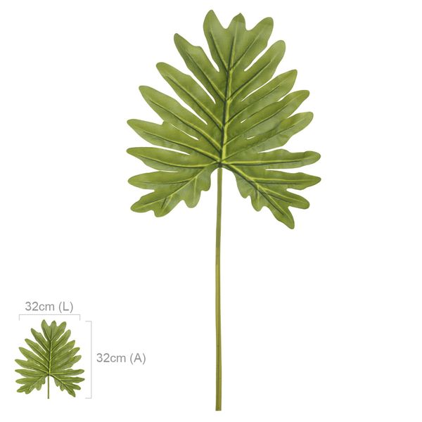 Folha Philodendron Toque Real Florarte Verde 81cm Folha Philodendron Toque Real Florarte Verde 81cm
