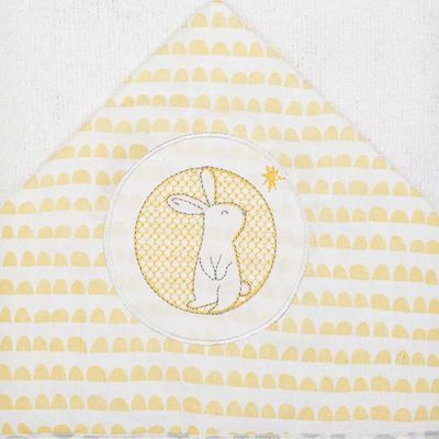 Toalha Felpuda Papi com Capuz Família Coelho com Forro de Fralda 70x90cm