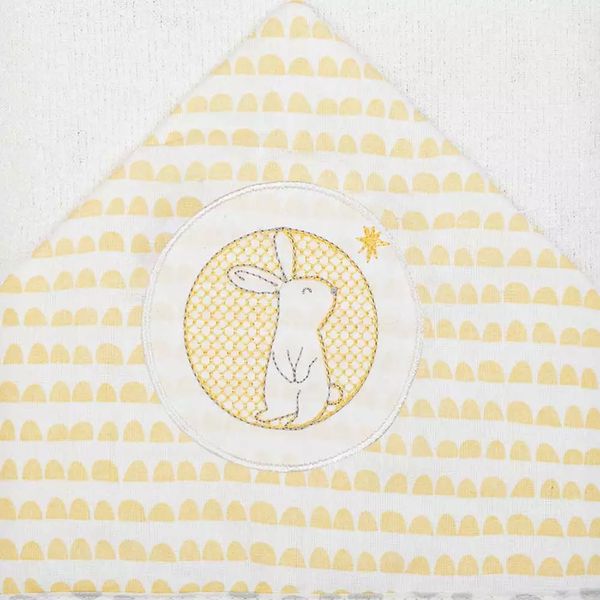 Toalha Felpuda Papi com Capuz Família Coelho com Forro de Fralda 70x90cm