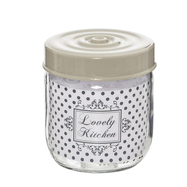 Pote Le Lovely em Vidro com Tampa Bege 425ml Pote Le Lovely em Vidro com Tampa Bege 425ml