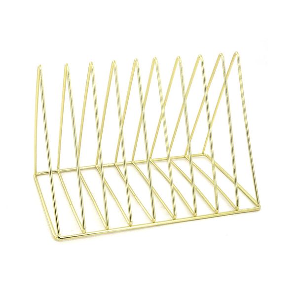 Porta-Livros Le Aramado Metal Triângulo com 5 Divisórias Ouro Porta-Livros Le Aramado Metal Triângulo com 5 Divisórias Ouro