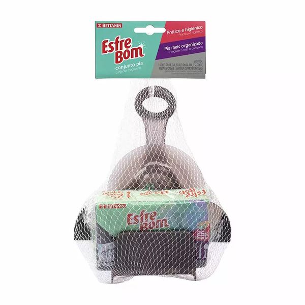 Kit Pia EsfreBom com Rodo, Ralo, Suporte para Esponja e Esponja Diamond Verde Kit Pia EsfreBom com Rodo, Ralo, Suporte para Esponja e Esponja Diamond Verde