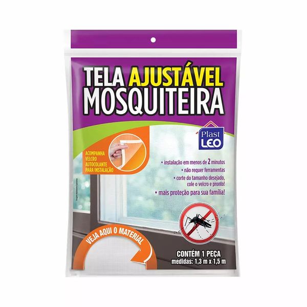 Tela Mosquiteira Plast Leo Ajustável com Velcro