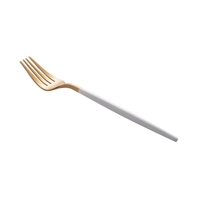 Faqueiro Kyoto Wolff em Inox Dourado com Cabo Branco 24 Peças