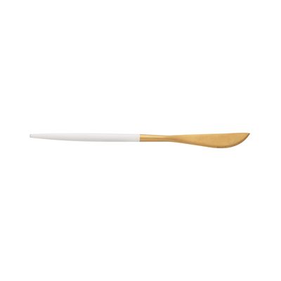 Faqueiro Kyoto Wolff em Inox Dourado com Cabo Branco 24 Peças