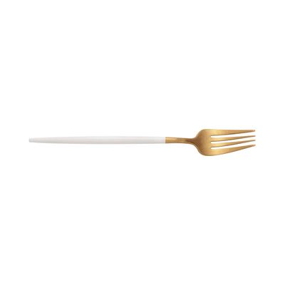 Faqueiro Kyoto Wolff em Inox Dourado com Cabo Branco 24 Peças