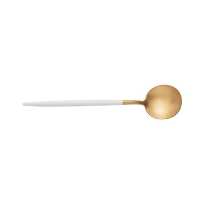 Faqueiro Kyoto Wolff em Inox Dourado com Cabo Branco 24 Peças