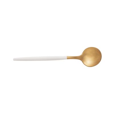 Faqueiro Kyoto Wolff em Inox Dourado com Cabo Branco 24 Peças