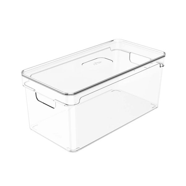 Organizador Martiplast Clear Cristal com Tampa 30x15x13cm Incolor