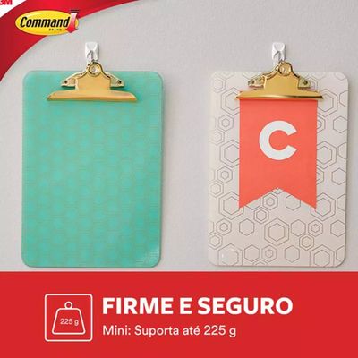 Gancho 3M Adesivo Command Utensil Hook com 3 Até 225g Branco