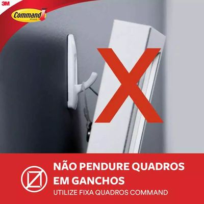 Gancho 3M Adesivo Command Utensil Hook com 3 Até 225g Branco
