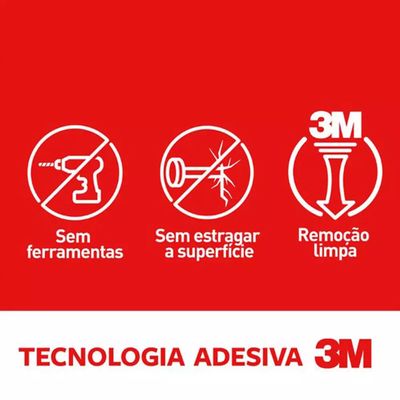 Gancho 3M Adesivo Command Utensil Hook com 3 Até 225g Branco