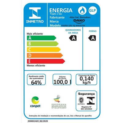 Fogão 5 Bocas Dako Magister Mesa De Vidro Bivolt
