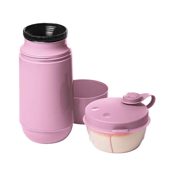 Kit Passeio Sanremo Garrafa Térmica e Pote de Leite em Pó Rosa