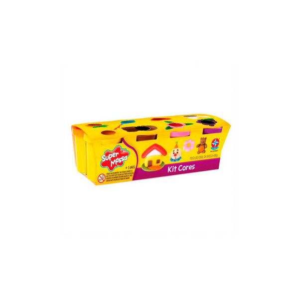 Super Massa Estrela Kit Cores com 8 Potes
