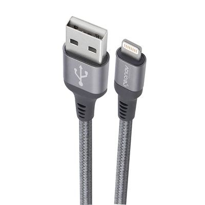 Cabo Lightning Geonav MFI em Nylon Trançado com 1,5 Metro Cinza