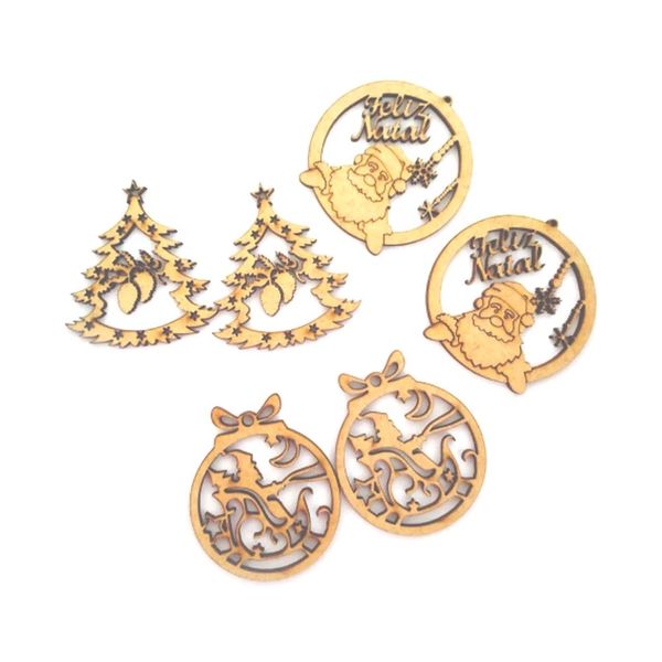 Kit Mdf Rustika Coleção Natal 2 com 6 Unidades 5cm