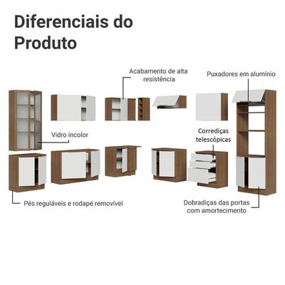 Armário Cozinha Completa Stella Madesa 01 Rustic/branco