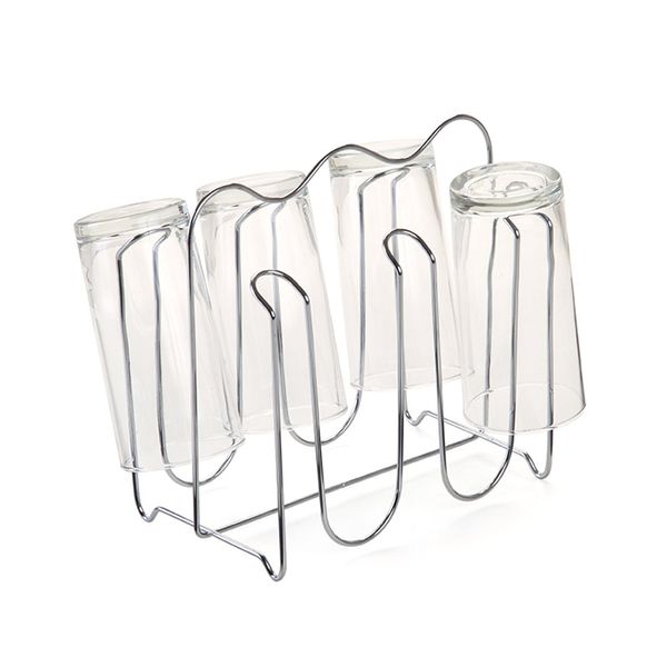 Porta Copo Arthi New em Aço Cromado Prata para 6 Copos