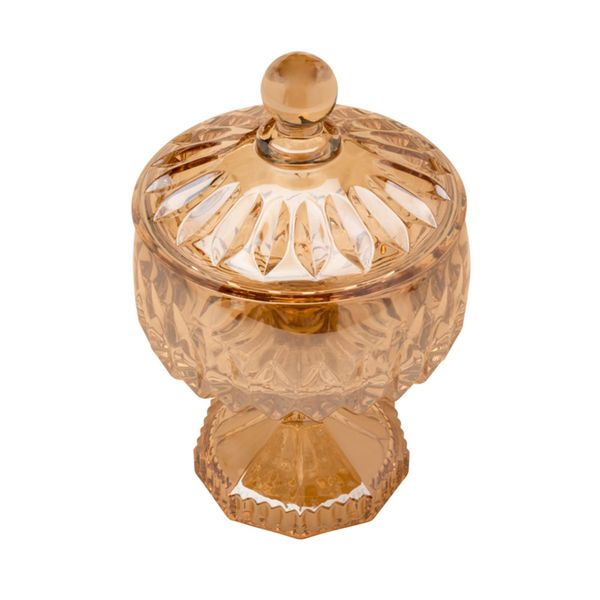 Vaso Potiche Cristal com Pé Wolff 11x18cm Louise Ambar Vaso Potiche Cristal com Pé Wolff 11x18cm Louise Ambar