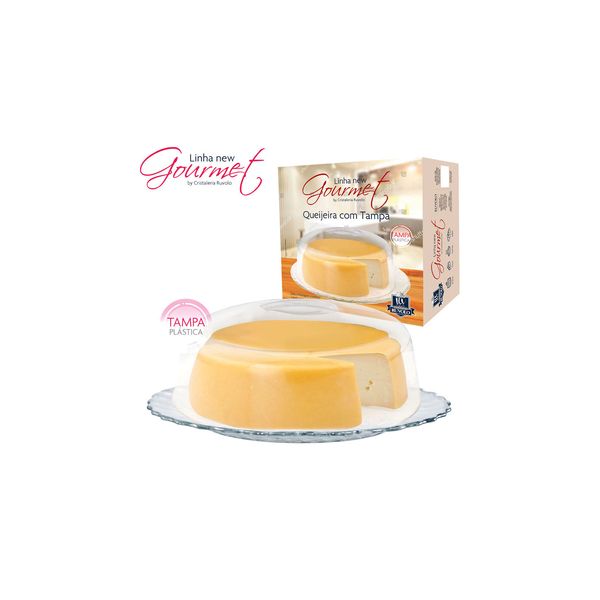 Queijeira de Vidro Ruvolo Gourmet com Tampa Plástica 15x24cm
