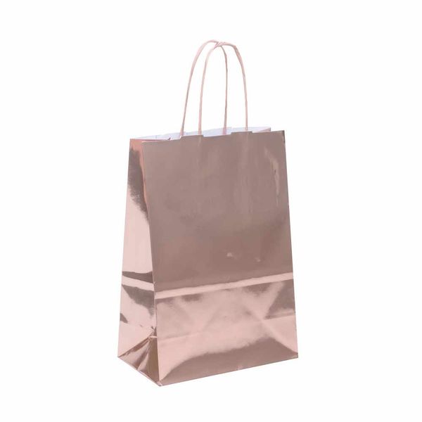 Sacola Laminada Cromus Rosé Gold M 26x19,5x9,5cm