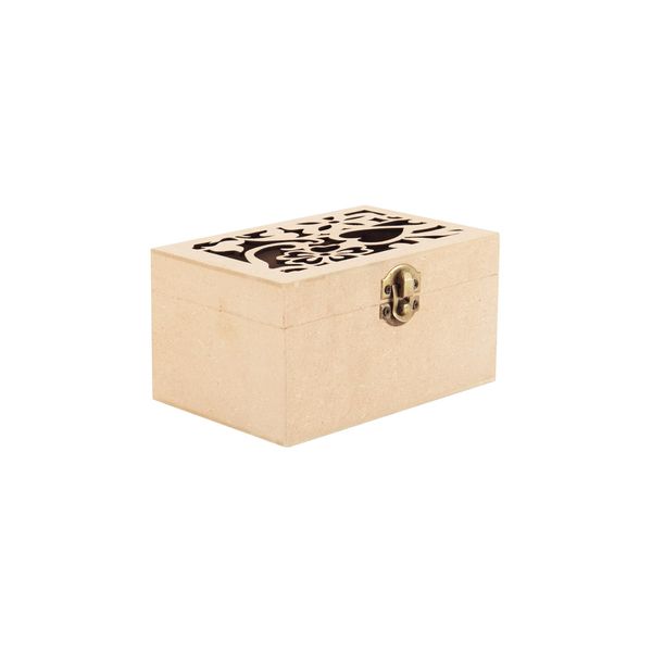 Caixa Mdf Le com Tampa Vazada 15x10x8cm Caixa Mdf Le com Tampa Vazada 15x10x8cm