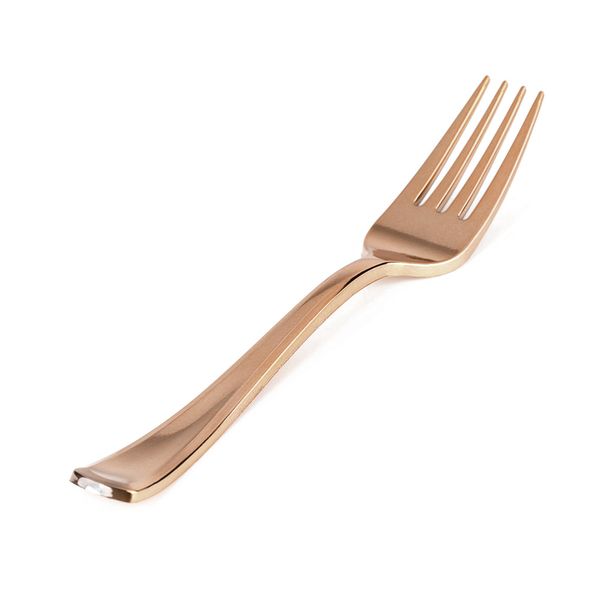 Garfo de Plástico Silver Plastic para Refeição com 8 Unidades Rosé