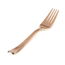 Garfo de Plástico Silver Plastic para Refeição com 8 Unidades Rosé