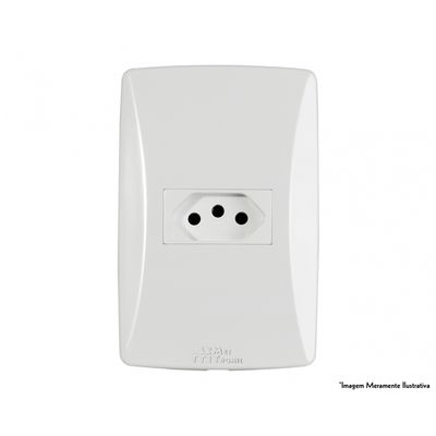 Tomada Petra 2P+T Horiz C/Pl 10A 250V 39032
