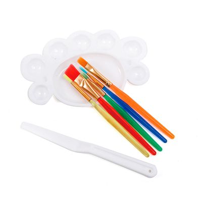 Kit com 5 Pincéis com 1 Godê e 1 Espátula Cores Diversas - Item Sortido
