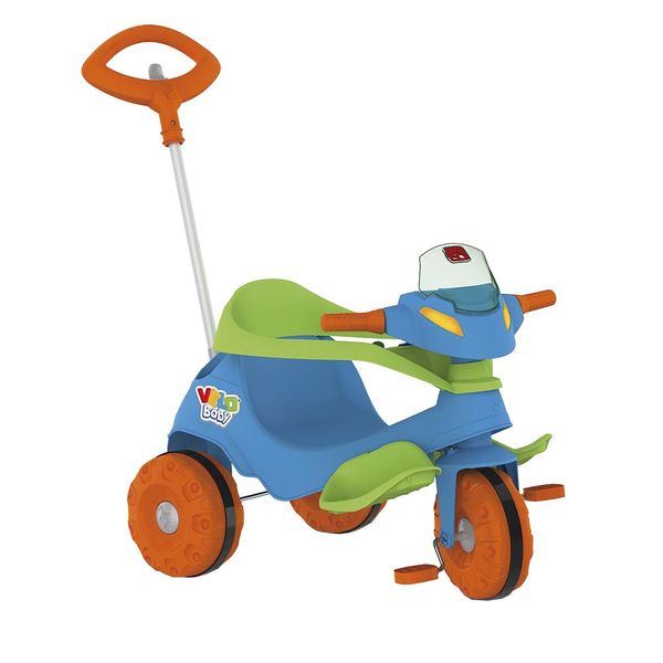 Triciclo Infantil Velobaby Passeio e Pedal Azul Bandeirante