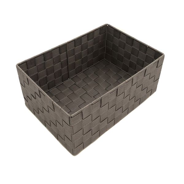 Cesta Organizadora Le de Nylon Trançada com Alça Cinza 21x13x9cm