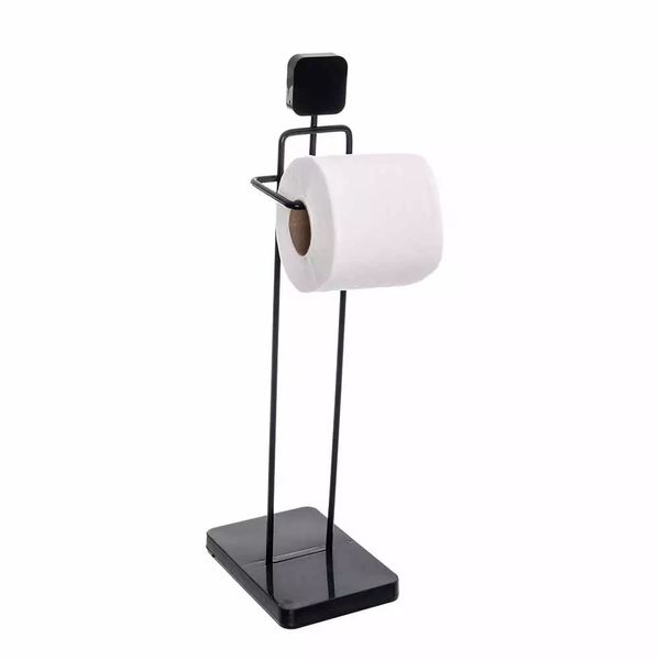 Suporte para Papel Higiênico de Chão Metaltru em Metal Preto