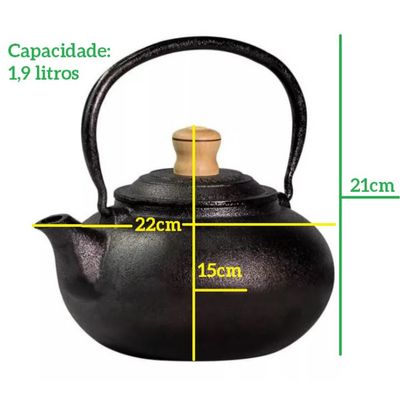 Chaleira Ferro Alça Ferro Santana 2,0 Litros