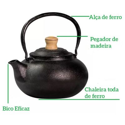 Chaleira Ferro Alça Ferro Santana 2,0 Litros