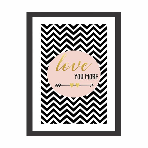 Quadro Kapos 32x42cm P&B Zigzag Love Arrow