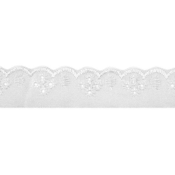 Bordado Inglês de Poliéster Nybc CTL15 2,5cm com 13,70m Branco