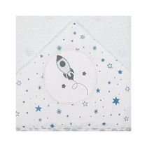 Toalha Felpuda Papi com Capuz Espaço com Forro de Fralda 70x90cm