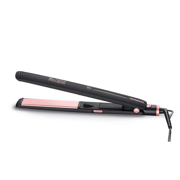 Prancha Alisadora Mondial Bivolt 35W Preto/Golden Rose - P-27
