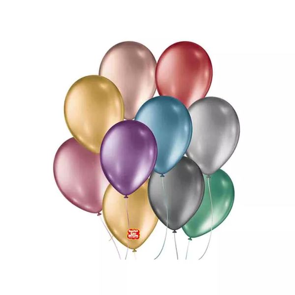Balão São Roque Cintilante Nº 9 Colorido com 25 Unidades