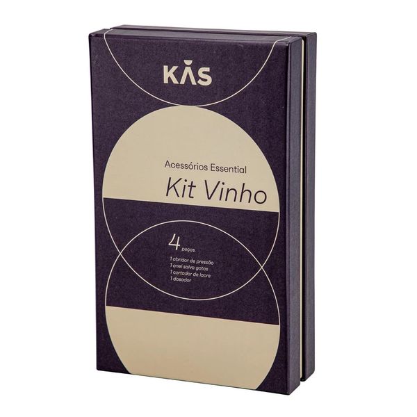 Kit Vinho com Abridor de Pressão Kas 4 Peças