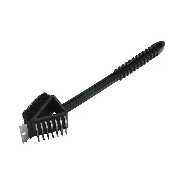 Escova Easy Grill Full Fit 3 em 1 para Churrasqueira em Aço e Cabo Plástico 35cm